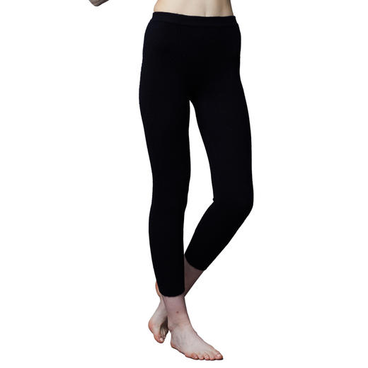 羊绒世家秋冬女弹力加厚羊绒保暖裤修身显瘦黑色冬高腰打底秋裤 商品图0