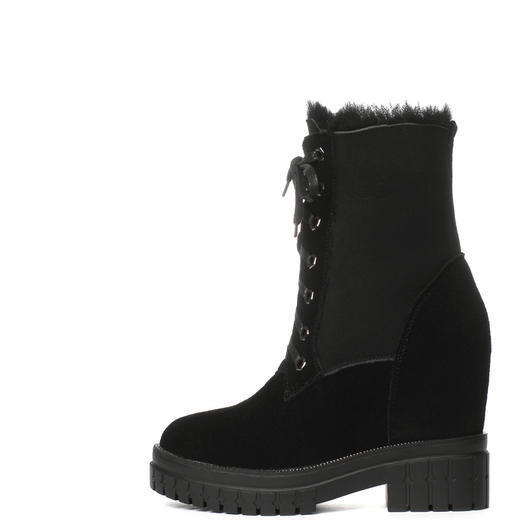 OLD-6663新款时尚气质真皮圆头加厚保暖坡跟雪地靴 商品图4