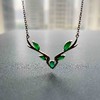 高冰种阳绿翡翠一鹿有你项链锁骨链18k黄金钻石镶嵌 商品缩略图8