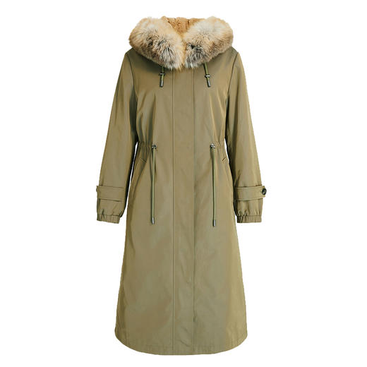 乔万尼派克服冬季保暖大毛领长款过膝收腰尼克服外套ES4N396 商品图4