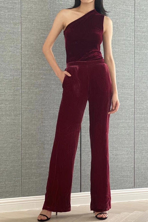 CG｜Reginissima Velvet Top [斜肩真丝丝绒上衣] 商品图1