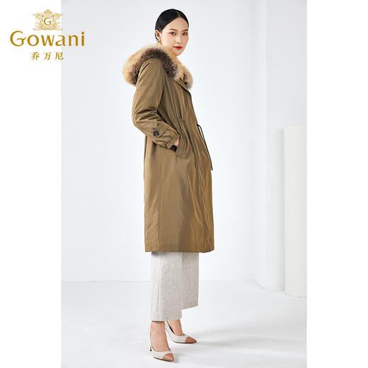 乔万尼派克服冬季保暖大毛领长款过膝收腰尼克服外套ES4N396 商品图1