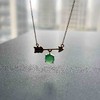 冰种阳绿翡翠蛋面丘比特锁骨链18k黄金钻石镶嵌 商品缩略图8