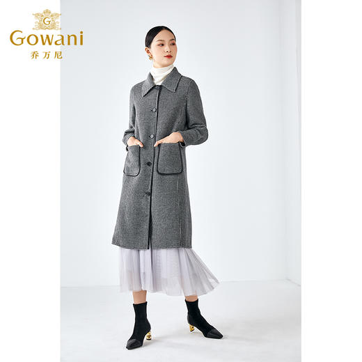 【羊绒】乔万尼秋冬新款呢外套修身显瘦长款羊毛羊绒大衣女ES4A368 商品图2