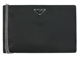 奥莱[PRADA]链条手拿包和斜挎包1BF080 NERO TESSUTO SOFTJPY带授权招加盟代理