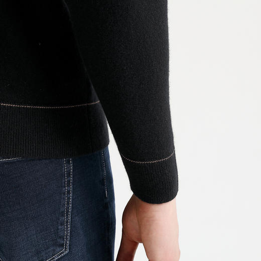 【特价】100%纯羊绒柒牌男装薄毛衫秋冬新款圆领保暖弹力青年长袖毛衣	119Y70330 商品图2