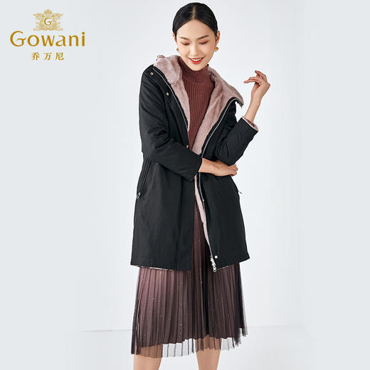 乔万尼尼克服水貂毛内胆可拆卸派克服冬季保暖风衣女ES4N397 商品图2