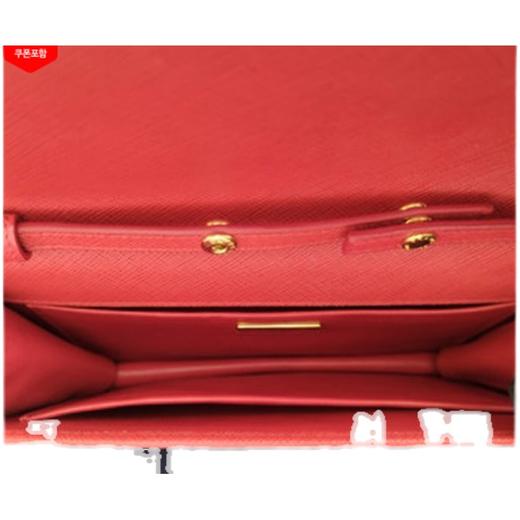 奥莱普拉达Saffiano Lux链条斜挎包红色1BH019NZV F068ZJPY带授权招加盟代理 商品图4