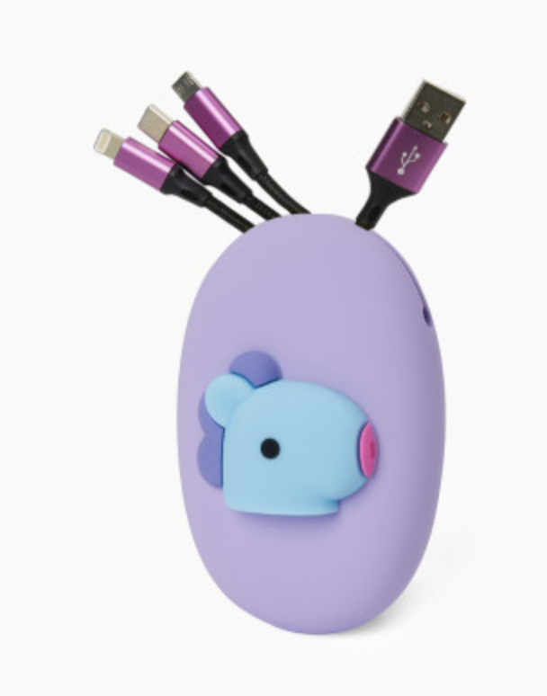 韩国 可爱Line Friends BT21 MANG BABY多用电缆袋套装充电器JPY带授权招加盟代理