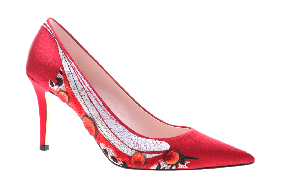 sheme x 英国皇家刺绣学院《春野》三色刺绣新中式单鞋