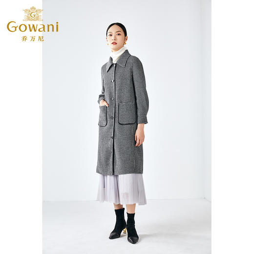 【羊绒】乔万尼秋冬新款呢外套修身显瘦长款羊毛羊绒大衣女ES4A368 商品图1