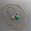 冰种阳绿翡翠蛋面丘比特锁骨链18k黄金钻石镶嵌 商品缩略图0