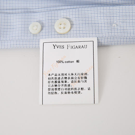 YvesFigarau伊夫·费嘉罗秋冬新款100%棉格纹正装职业上班穿长袖衬衫900303 商品图8