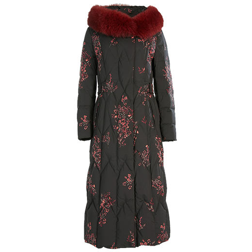 乔万尼复古奢华设计加长款抗寒保暖狐毛领90白鸭绒羽绒服ES4T372 商品图4