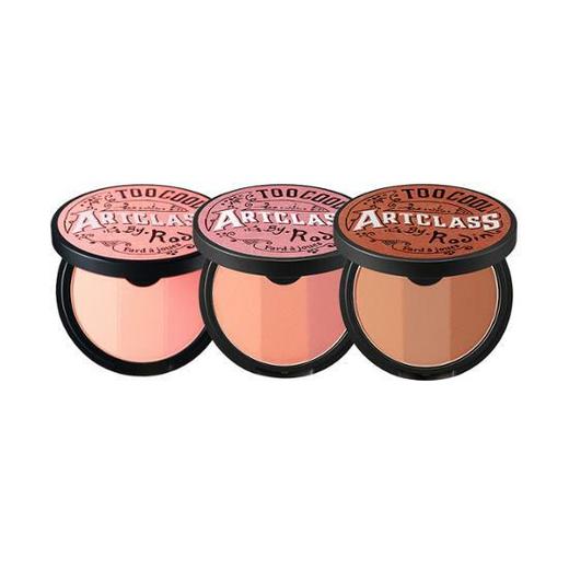 too cool for school涂酷三色腮红粉饼修容盘橘红粉红OliveYoungJPY带授权招加盟代理 商品图0