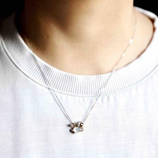 高冰种翡翠蜗牛锁骨链项链18k黄金白金钻石沙弗莱镶嵌 商品图9