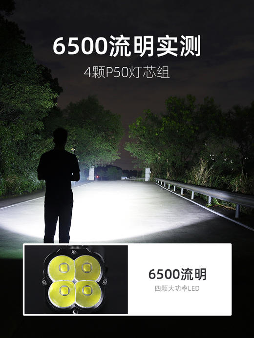 SUPERFIRE神火M20手电筒72W强光远射四核P50铝合金机身防水USB直充手电 商品图1