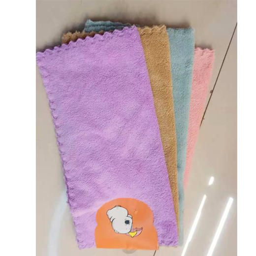 【3.9元/套】依诗洁珊瑚绒四条装方巾(27*27cm)（1208946） 商品图0