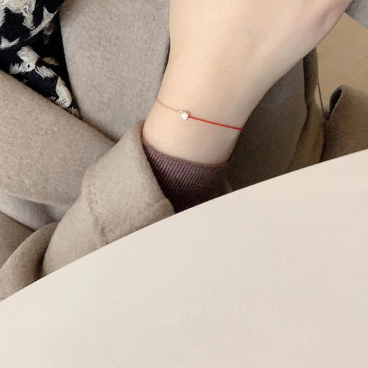 甄珠贝 钻石红绳手链 纯18k玫瑰金o字链 本命年幸运手工编绳 高档伴手礼品 商品图13