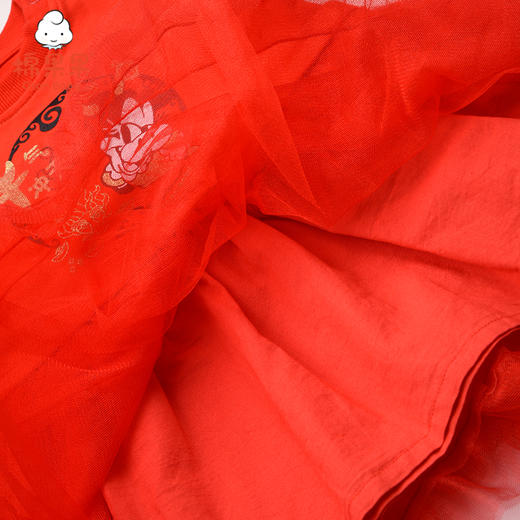 新年款棉果果春秋女童小毛圈网纱连衣裙M122700221064 商品图4