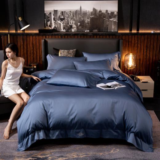 【四件套】*60S长绒棉酒店款绣花四件套 全棉纯色套件 纯棉床单款床笠款4件套 商品图0