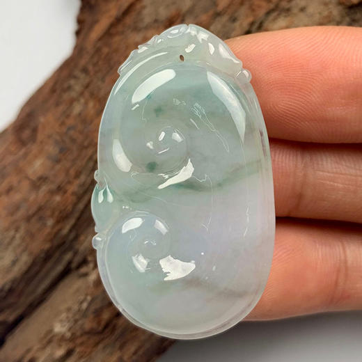 派瑞翡翠 翡翠挂件 糯种 飘蓝花 商品图2