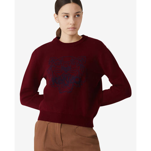 KENZO 高田贤三 秋冬 女士 虎头 羊毛衫 红色 FA62 PU530 3XA 25 商品图1