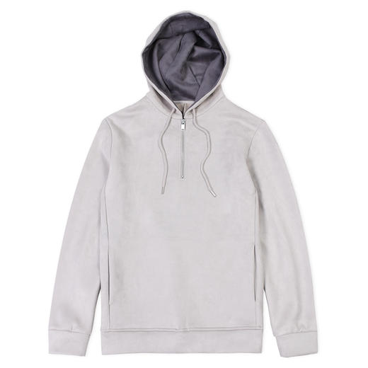 施莱德 鹿皮绒 连帽卫衣拉链半开套头衫 特惠 Z-6550 商品图3