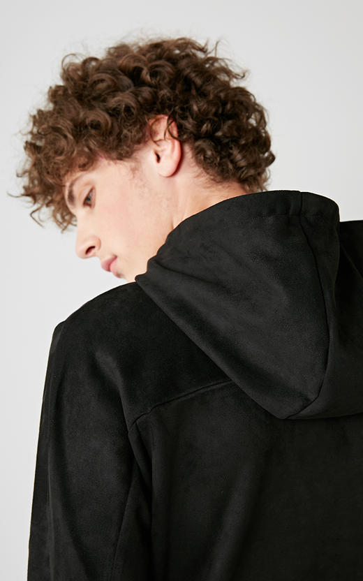 施莱德 鹿皮绒 连帽卫衣拉链半开套头衫 特惠 Z-6550 商品图1