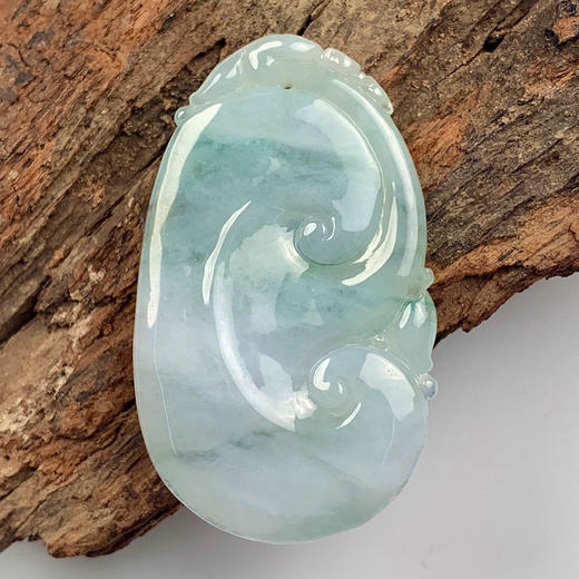 派瑞翡翠 翡翠挂件 糯种 飘蓝花 商品图1