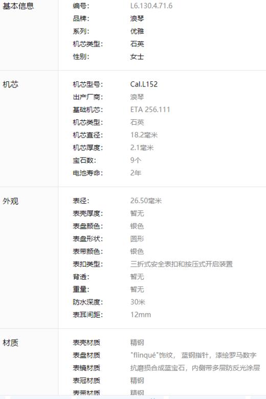 浪琴马术系列L6.130.4.71.6女款石英表 商品图8