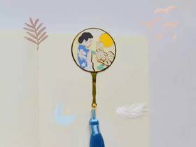 东方雅致团扇书签*旗袍