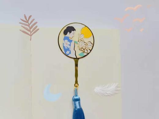 东方雅致团扇书签*旗袍 商品图0