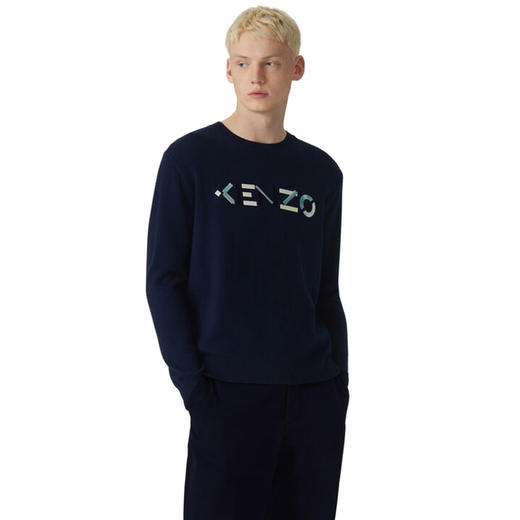 【二】KENZO 高田贤三 秋冬 女士 字母 羊毛衫 藏蓝 FA65 PU541 3LA 76 商品图1