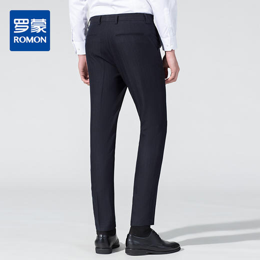 罗蒙秋冬款休闲裤男士纯色百搭商务通勤抗皱免烫男长裤 商品图3