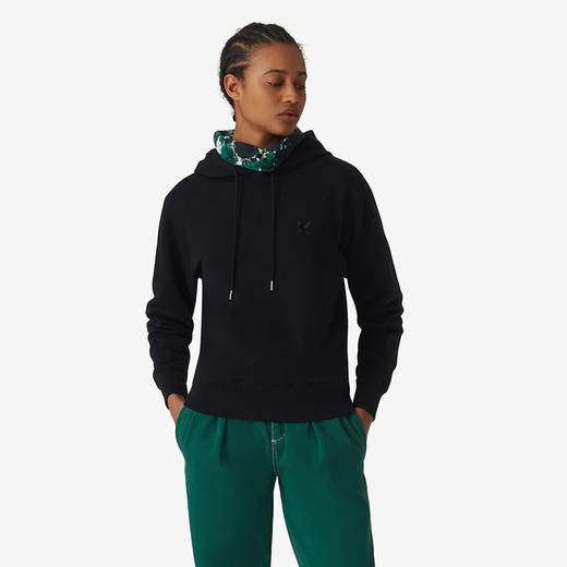 KENZO 高田贤三 女士黑色棉质带帽卫衣 黑色 FA62 SW870 4MD 99 商品图1