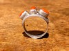 天然红珊瑚镶錾刻银戒指， 顺丰包邮 商品缩略图1
