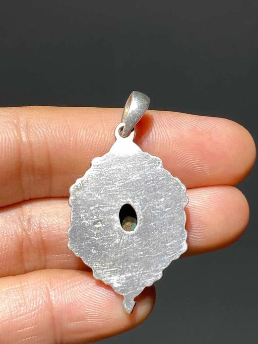 天然绿松石镶银吊坠， 顺丰包邮 商品图7