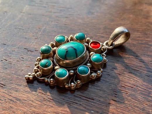 天然绿松石镶银吊坠， 顺丰包邮 商品图8