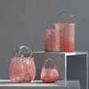 新款粉色手提包包提篮提桶玻璃花瓶 商品缩略图0