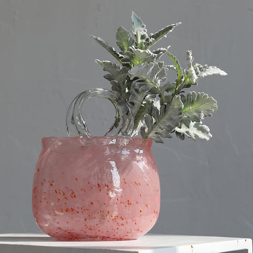 新款粉色手提包包提篮提桶玻璃花瓶 商品图4