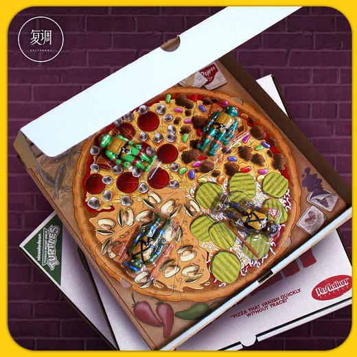 现货 Super7 忍者神龟 披萨 Teenage Mutant Ninja Turtles  Pizza Box 4-Pack (SDCC 2019) 商品图8