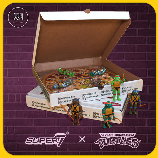 现货 Super7 忍者神龟 披萨 Teenage Mutant Ninja Turtles  Pizza Box 4-Pack (SDCC 2019) 商品图4