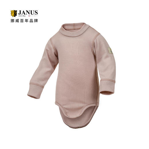 JANUS挪威美利奴儿童羊毛婴儿长袖三角哈衣爬衣包屁衣舒适透气 商品图1