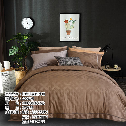 100*100S 轻奢提花四件套 多色可选 商品图0