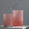 新款粉色手提包包提篮提桶玻璃花瓶 商品缩略图1