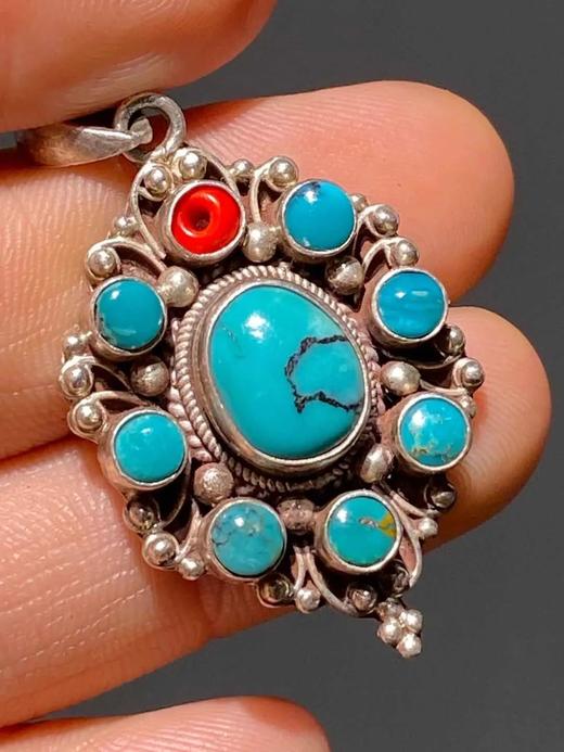 天然绿松石镶银吊坠， 顺丰包邮 商品图9