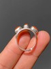 天然红珊瑚镶錾刻银戒指， 顺丰包邮 商品缩略图2