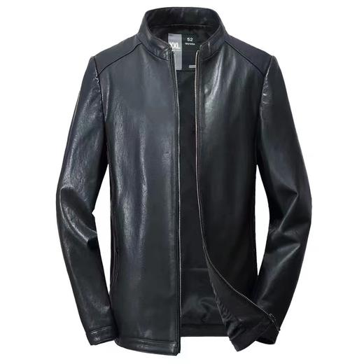 【真皮】大依优型绵羊皮大码皮衣加肥加大立领外套大号休闲皮夹克皮草 商品图1