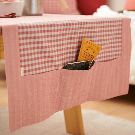 阳春小镇茶几桌布长方形台布客厅简约红色格子家用斗柜梳妆台盖布 商品图2